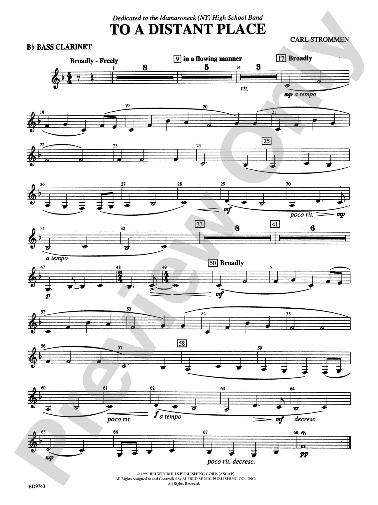 To a Distant Place: B-flat Bass Clarinet