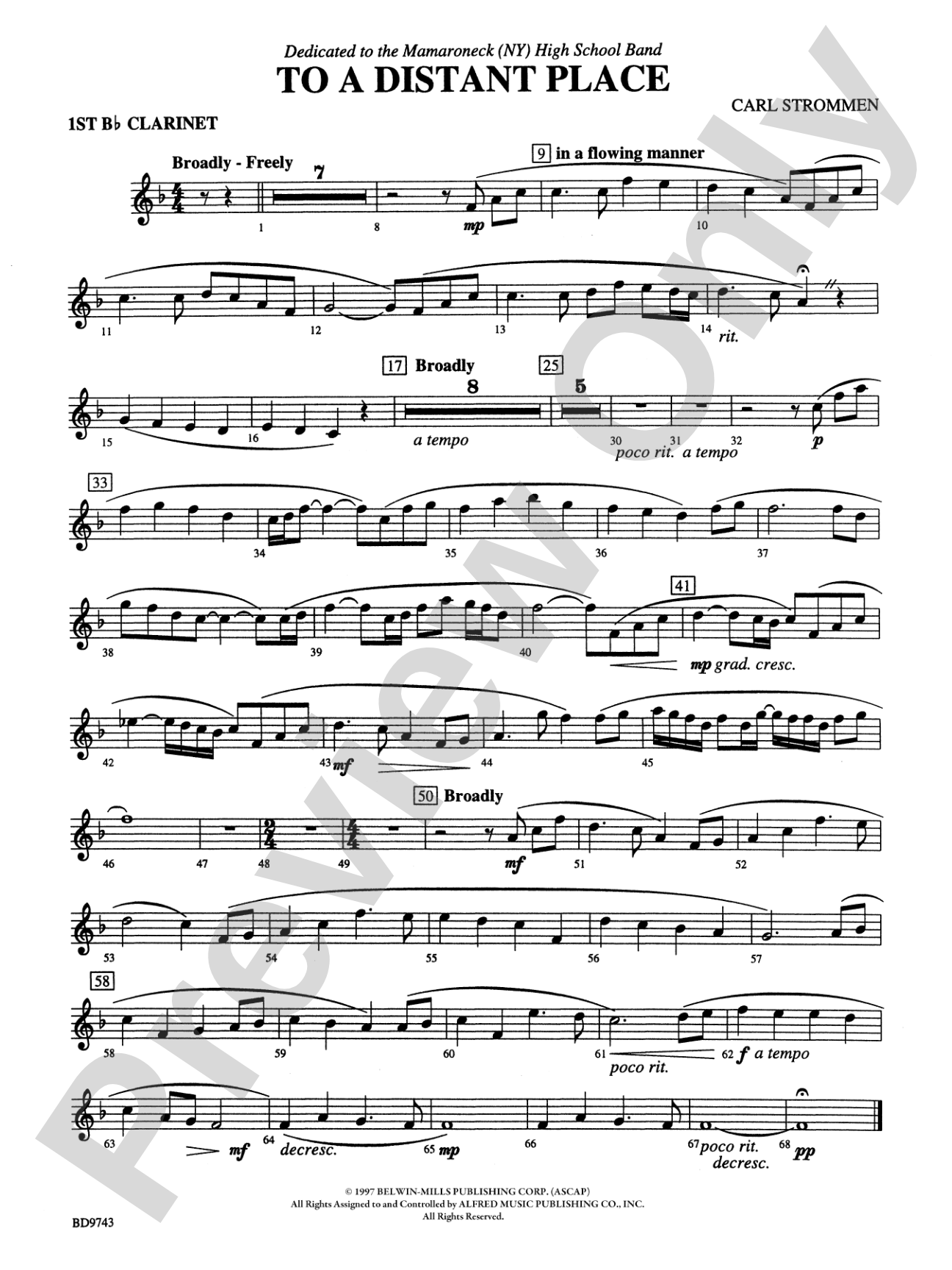 To a Distant Place: 1st B-flat Clarinet