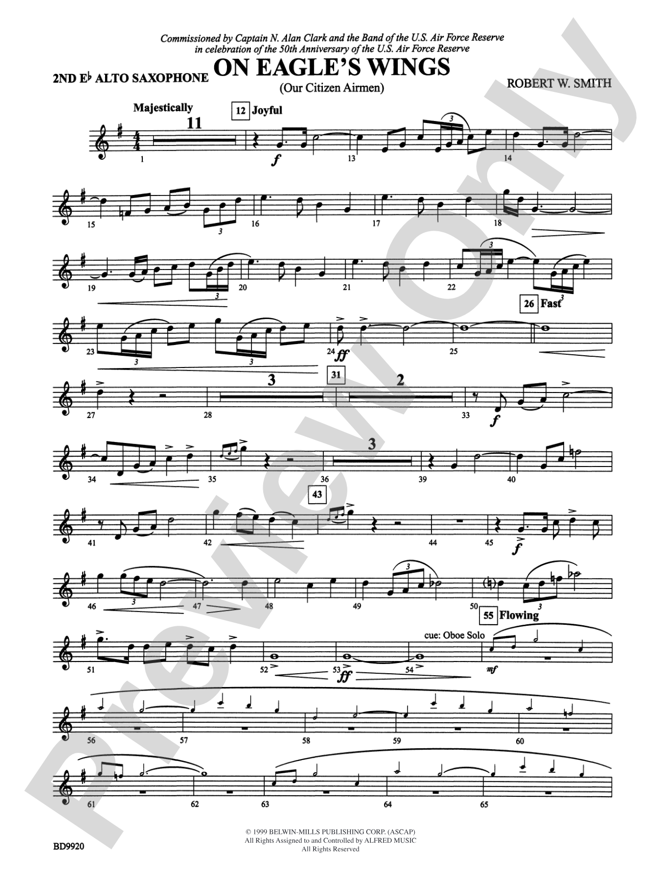 On Eagle's Wings: 2nd E-flat Alto Saxophone