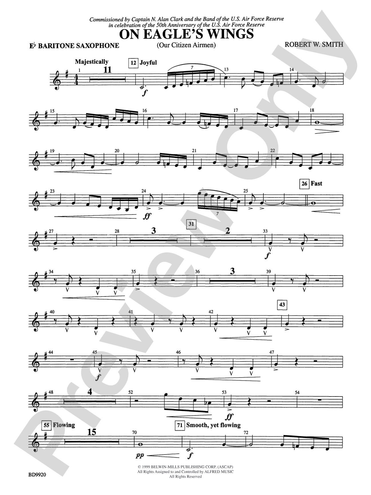 On Eagle's Wings: E-flat Baritone Saxophone