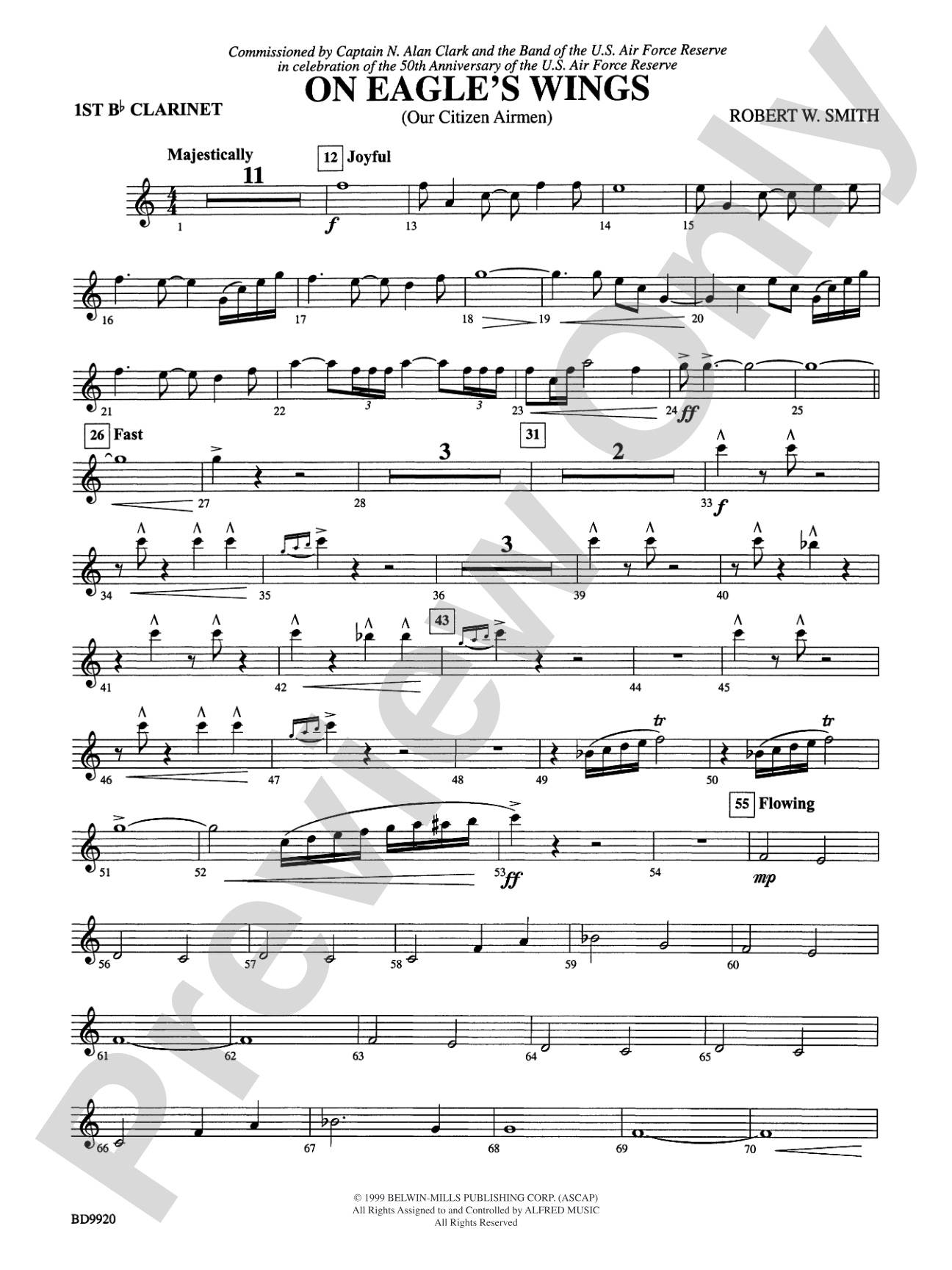 On Eagle's Wings: 1st B-flat Clarinet