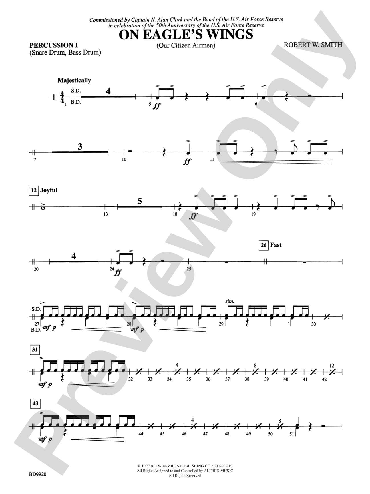 On Eagle's Wings: 1st Percussion