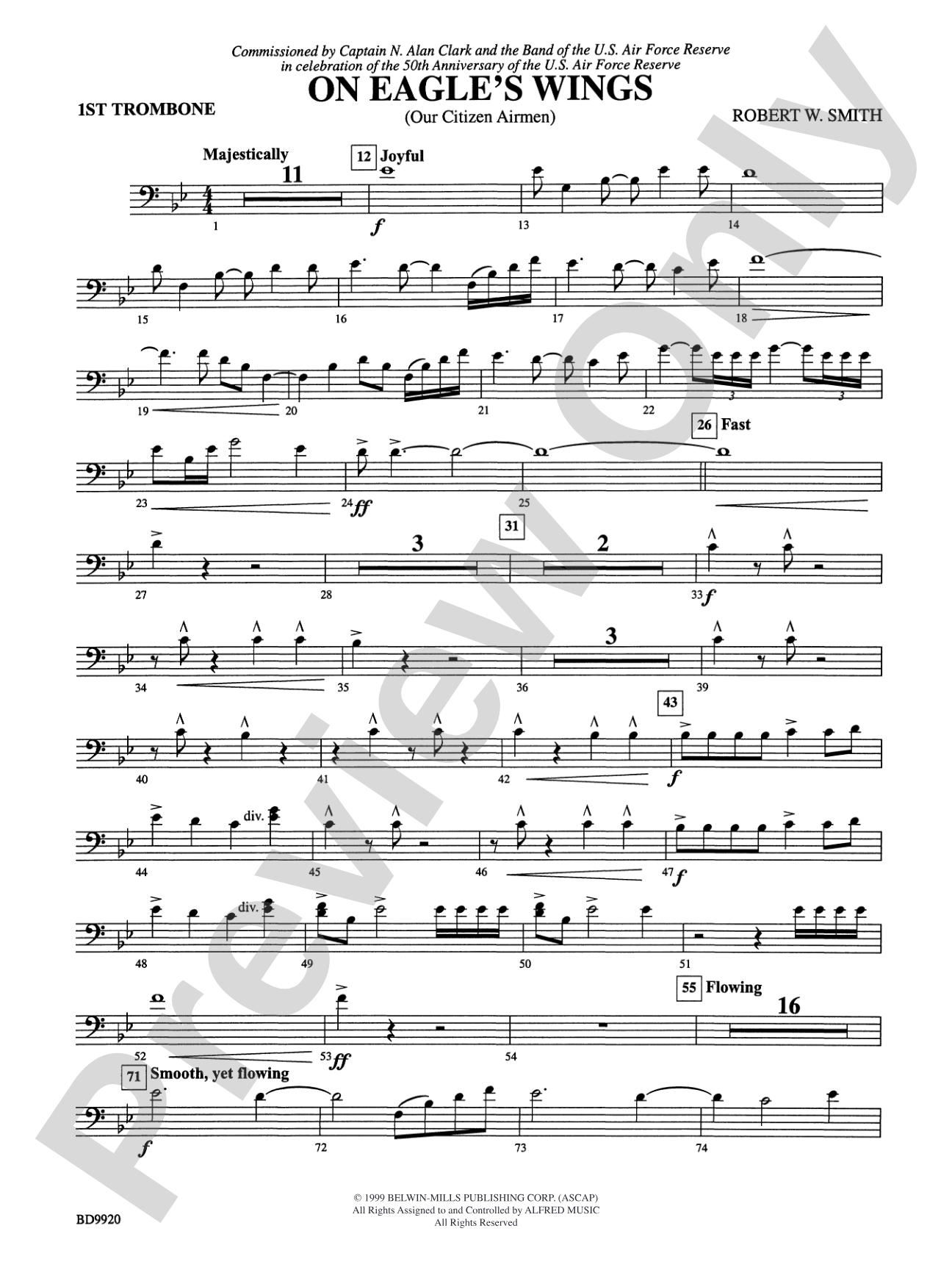 On Eagle's Wings: 1st Trombone