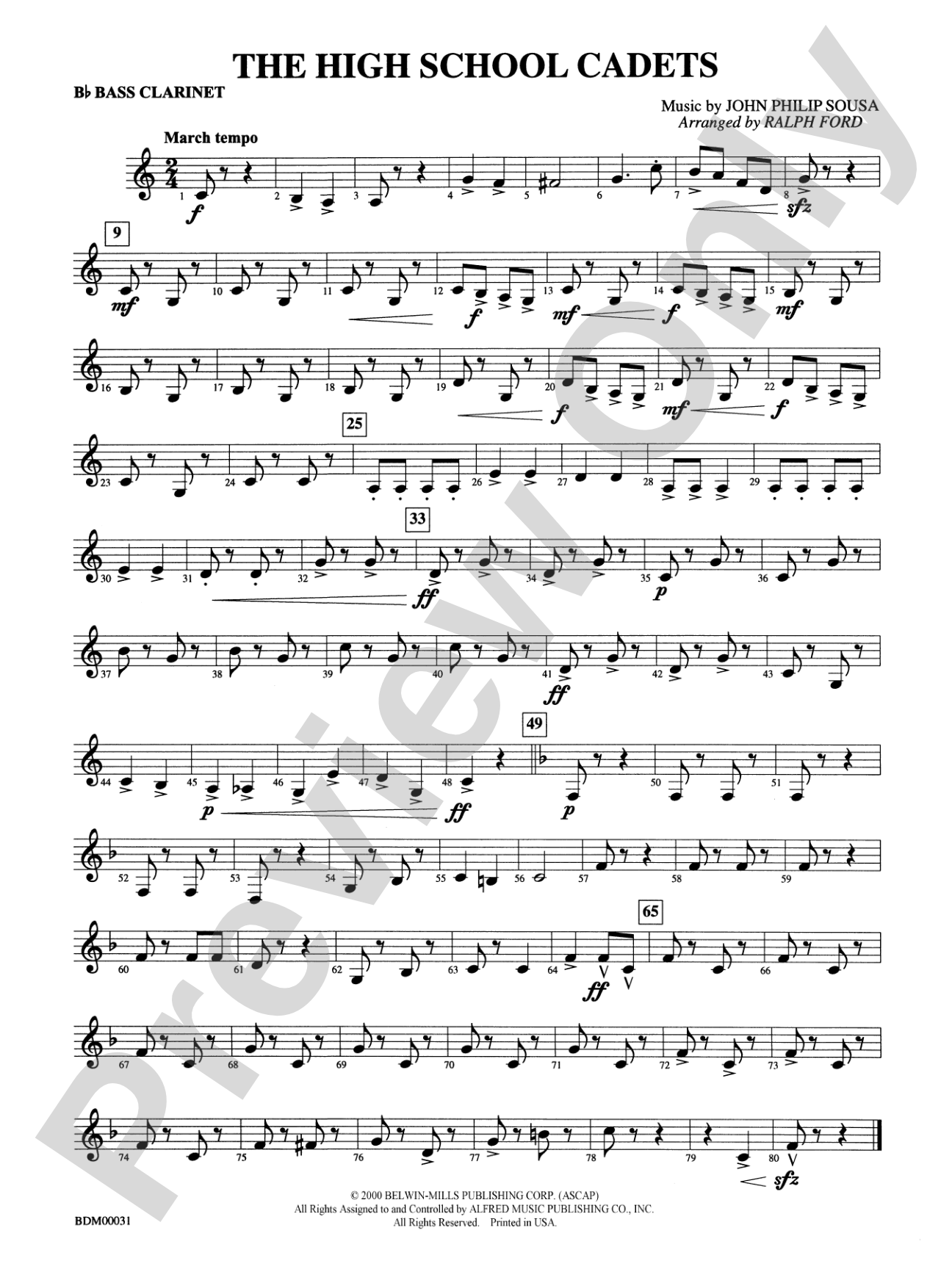 The High School Cadets: B-flat Bass Clarinet