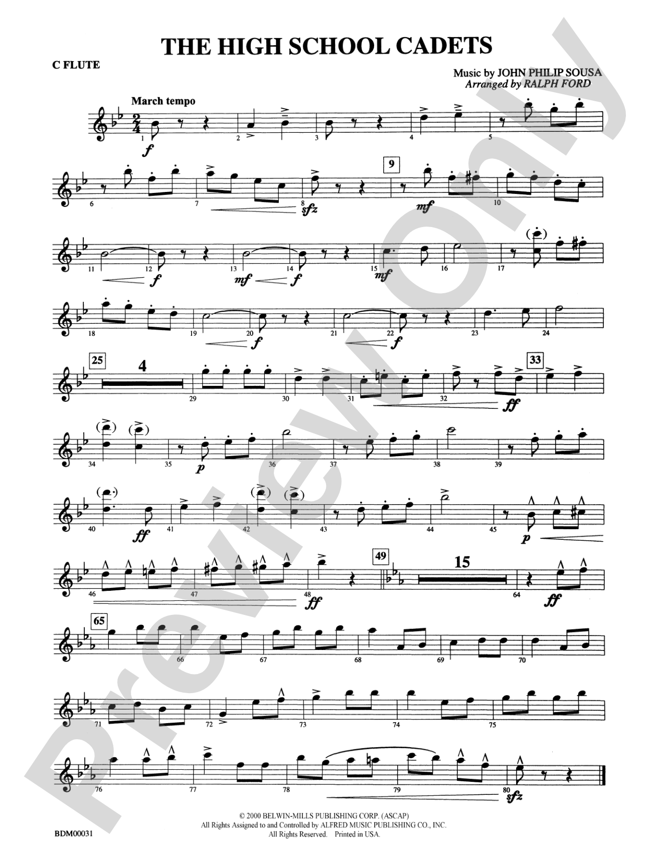 The High School Cadets: Flute