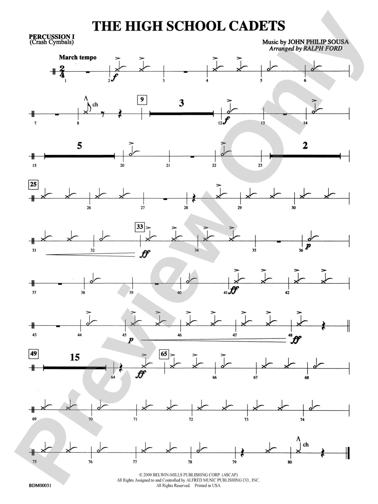 The High School Cadets: 1st Percussion