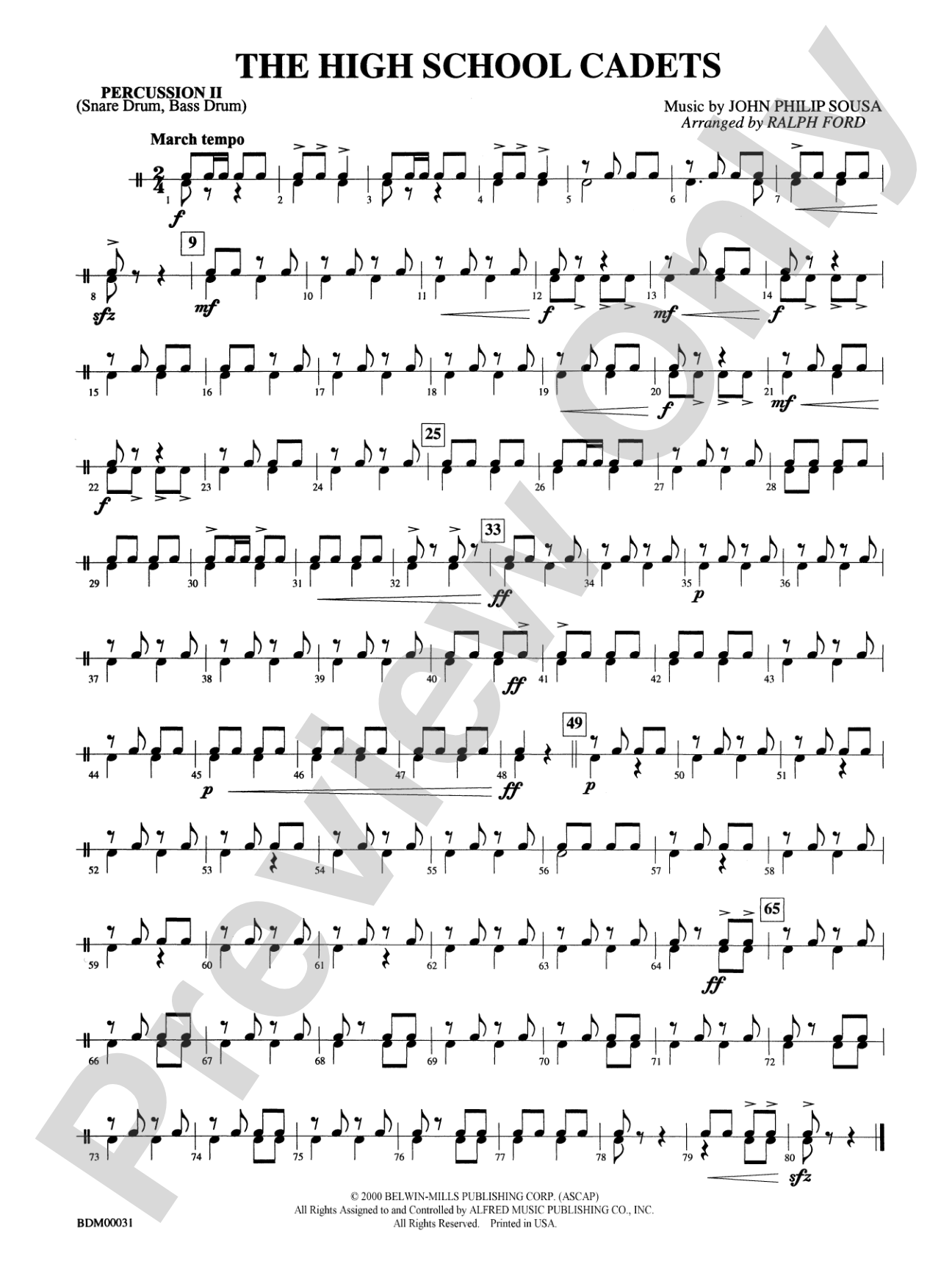 The High School Cadets: 2nd Percussion