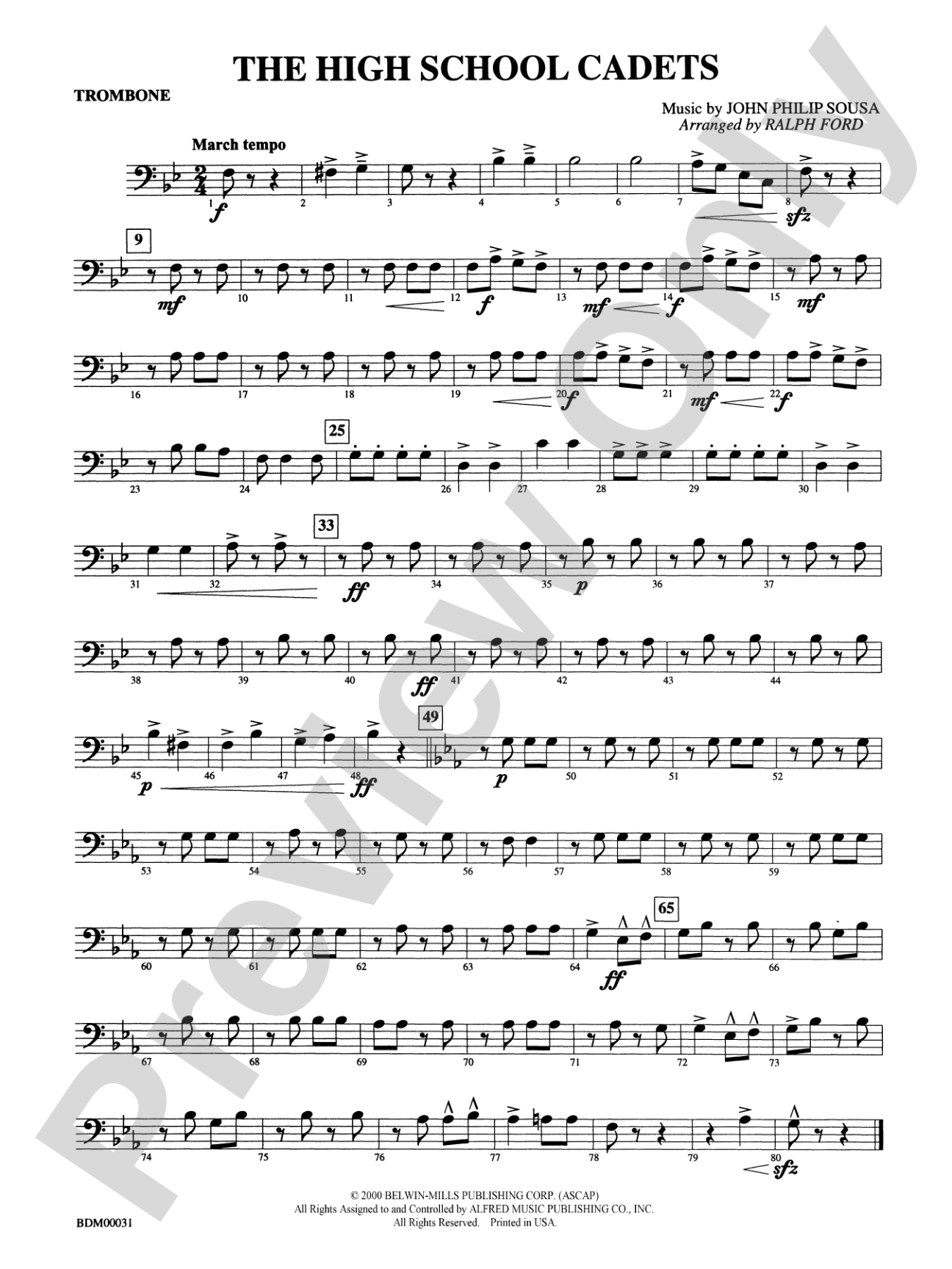 The High School Cadets: 1st Trombone