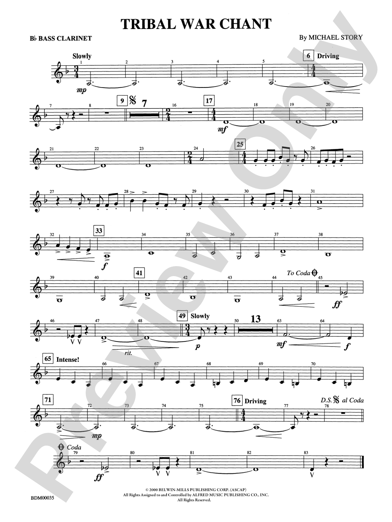 Tribal War Chant: B-flat Bass Clarinet