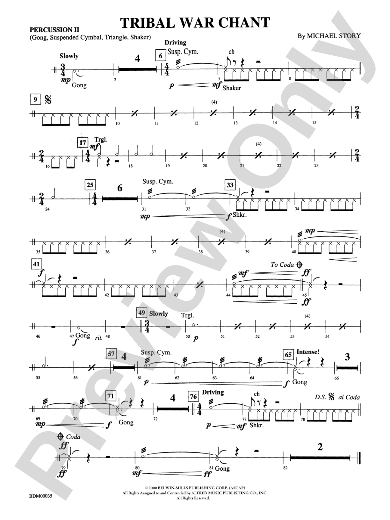 Tribal War Chant: 2nd Percussion