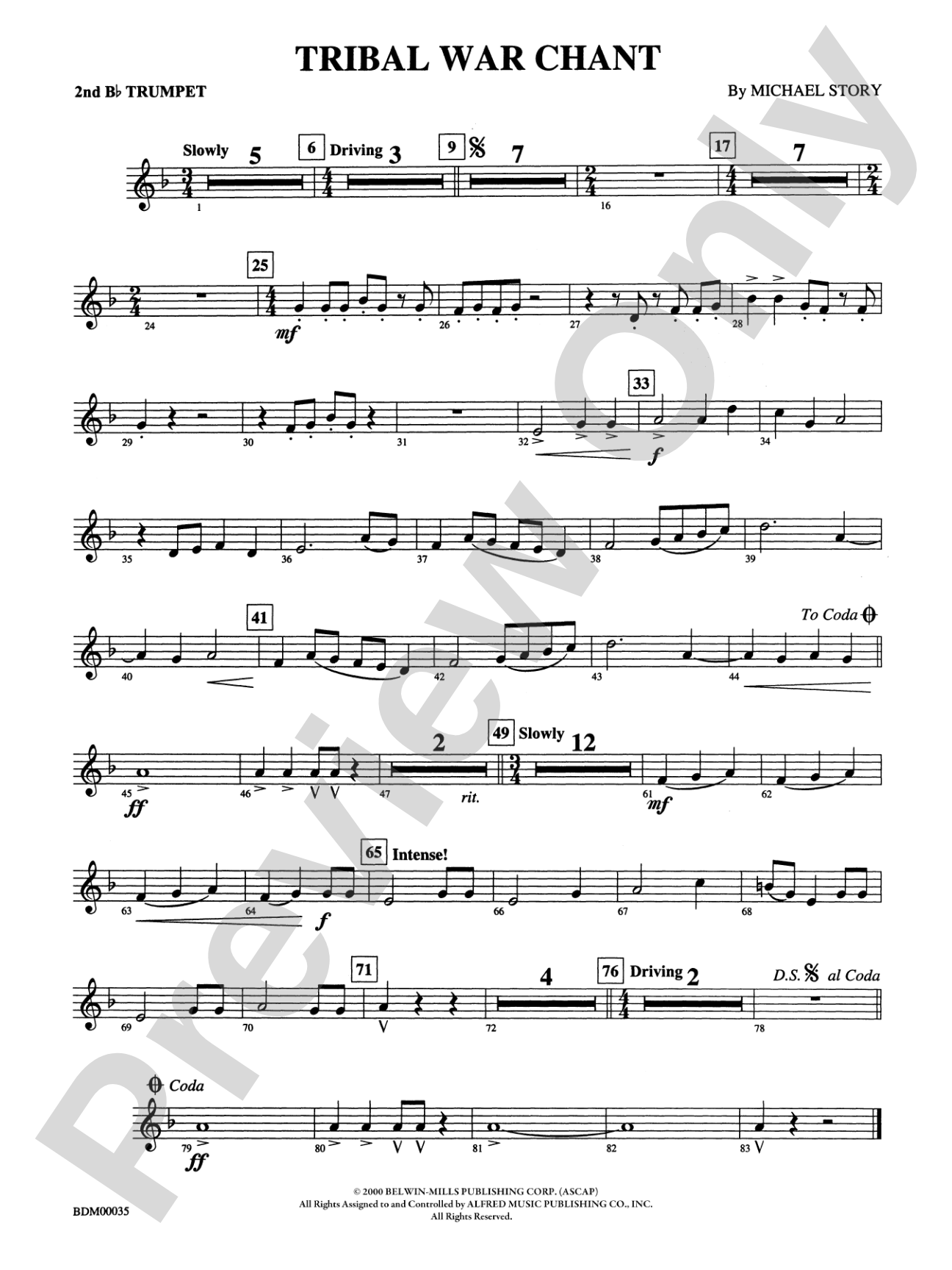 Tribal War Chant: 2nd B-flat Trumpet