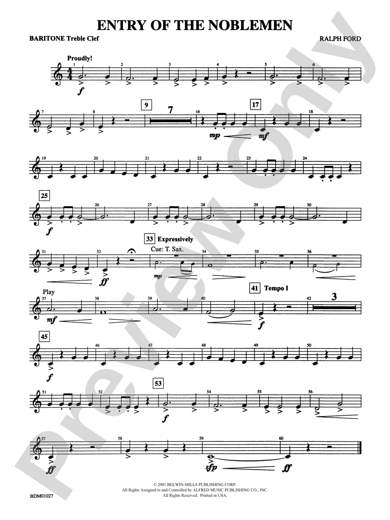 Entry of the Noblemen: Baritone T.C.