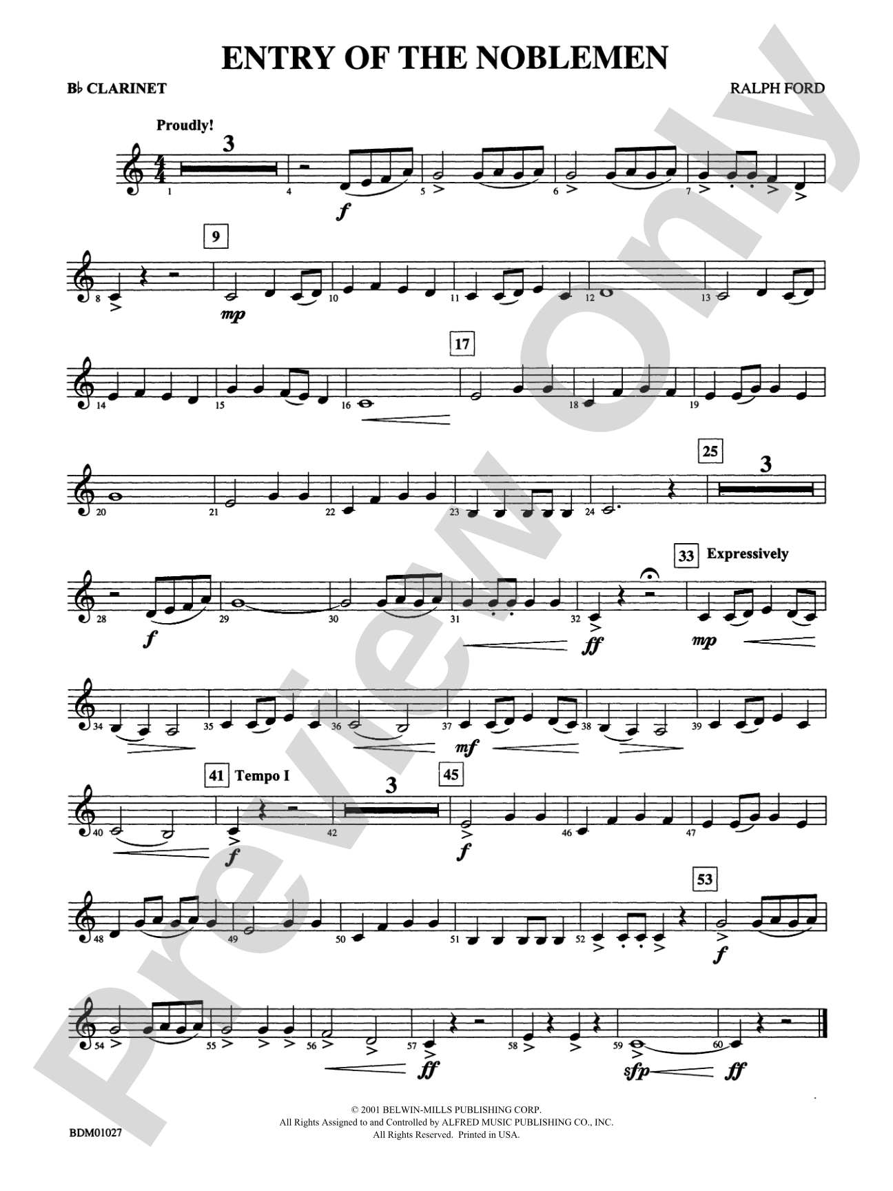 Entry of the Noblemen: 1st B-flat Clarinet