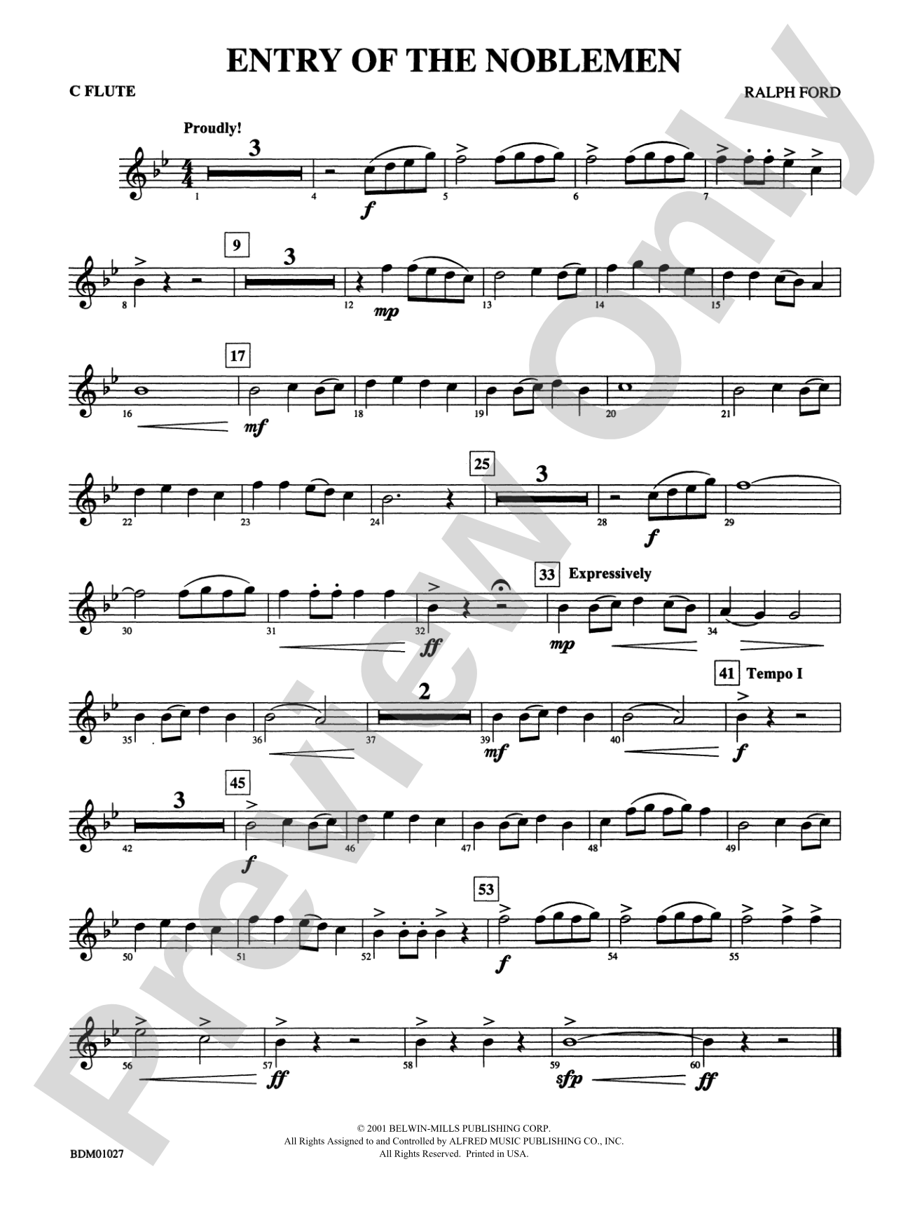 Entry of the Noblemen: Flute