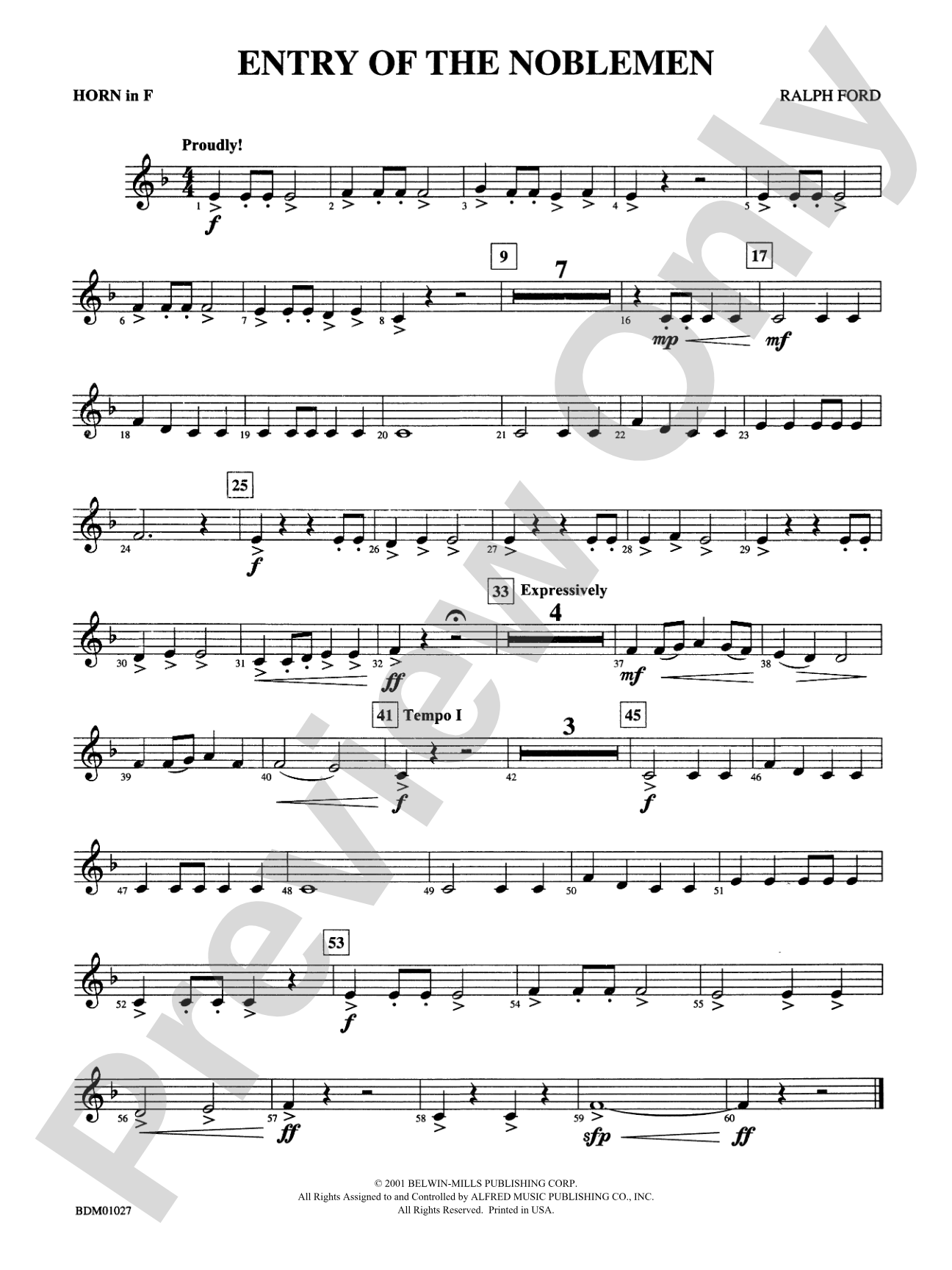 Entry of the Noblemen: 1st F Horn