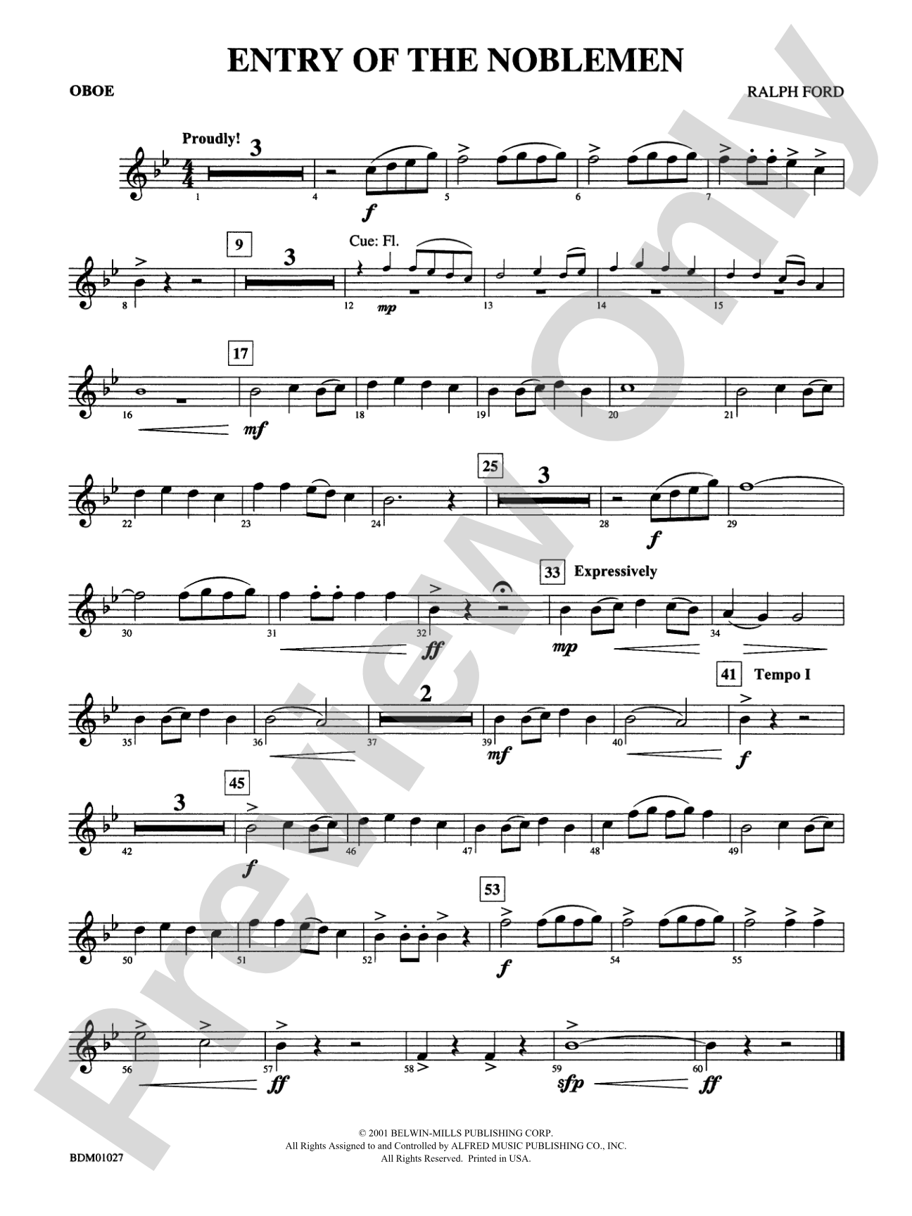Entry of the Noblemen: Oboe