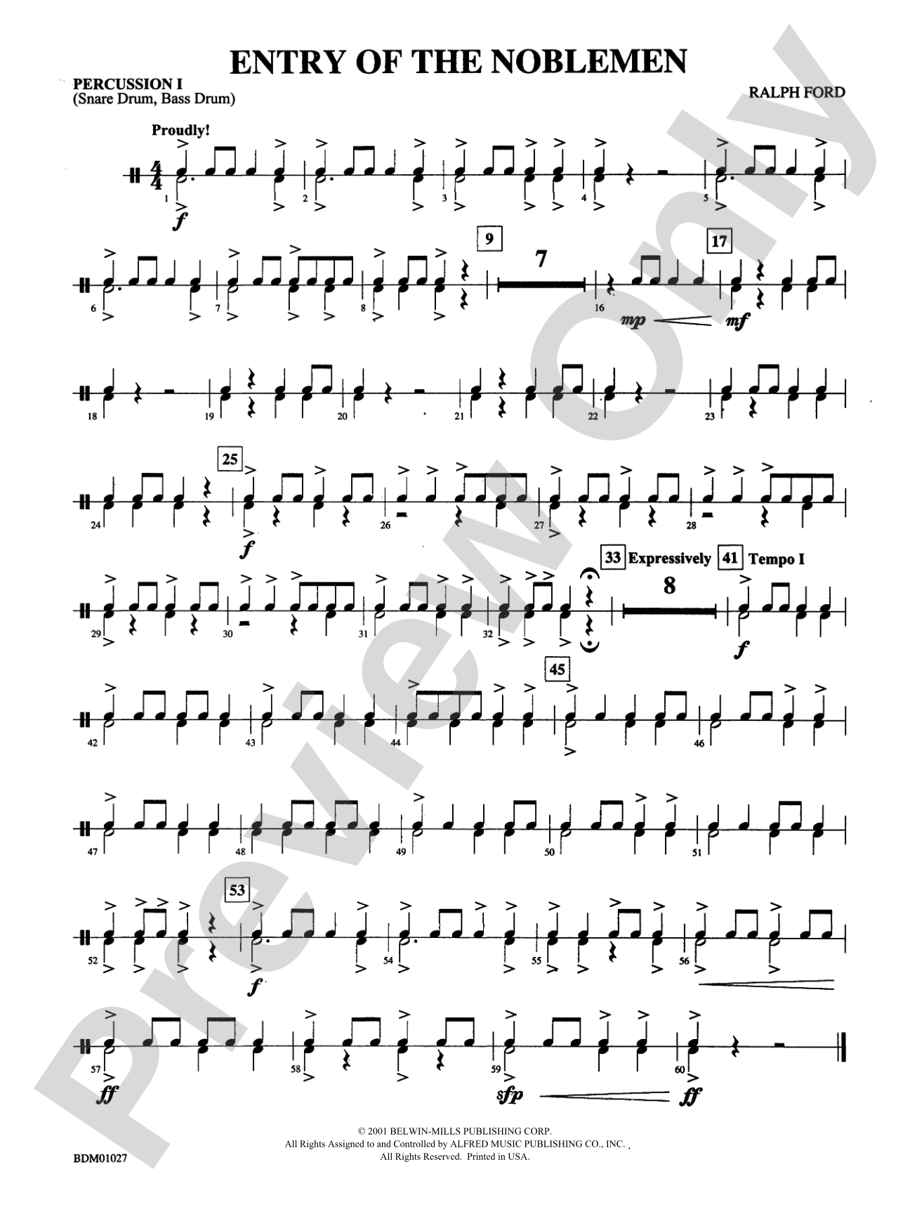 Entry of the Noblemen: 1st Percussion