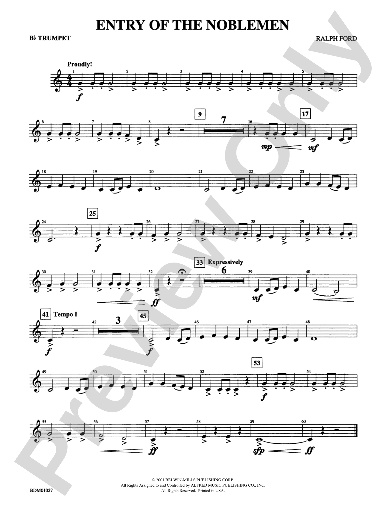 Entry of the Noblemen: 1st B-flat Trumpet
