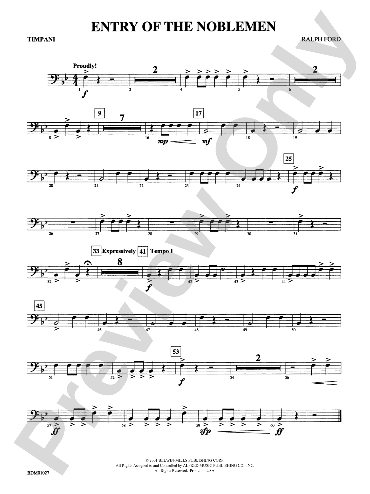 Entry of the Noblemen: Timpani