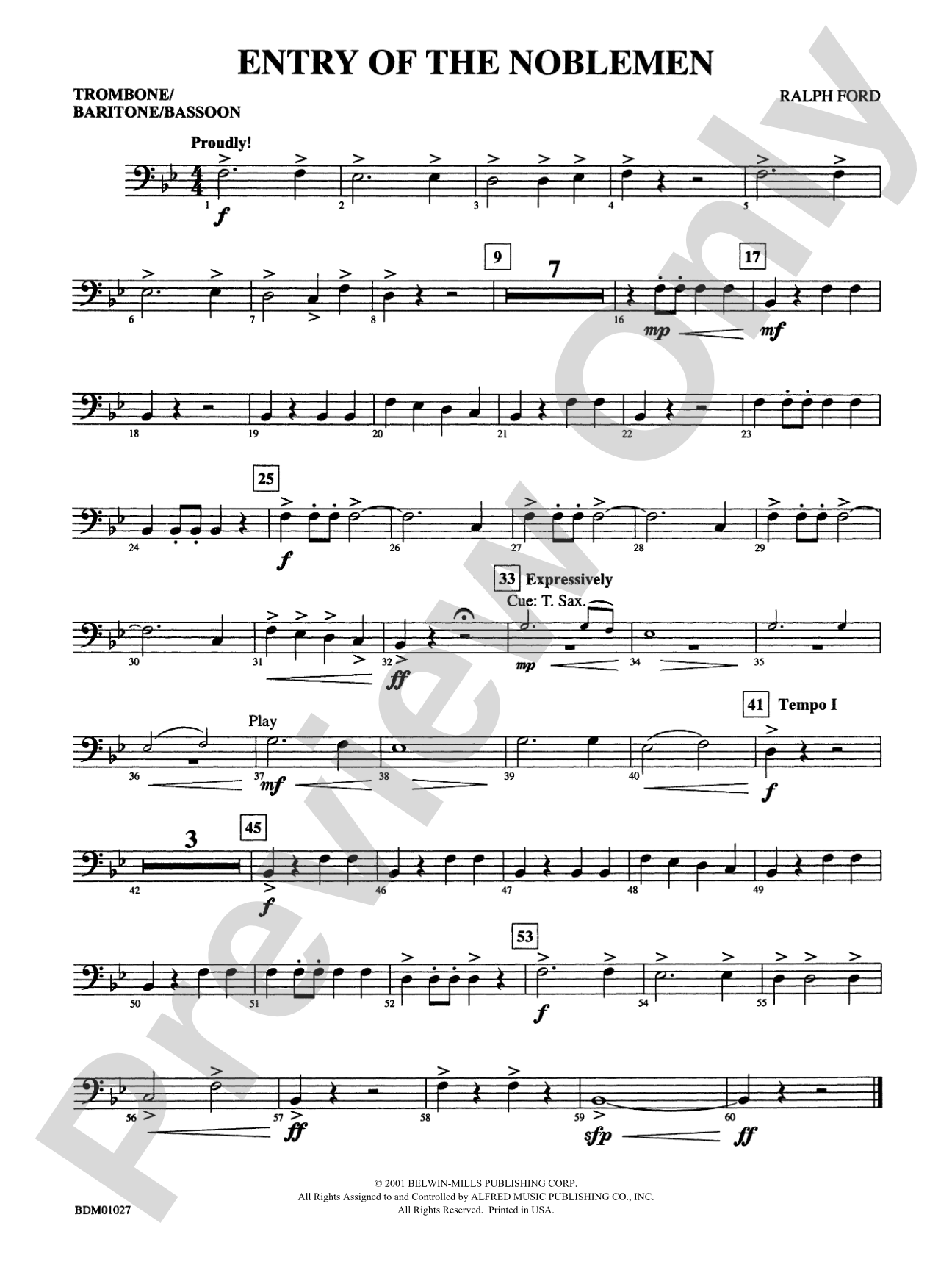 Entry of the Noblemen: 1st Trombone