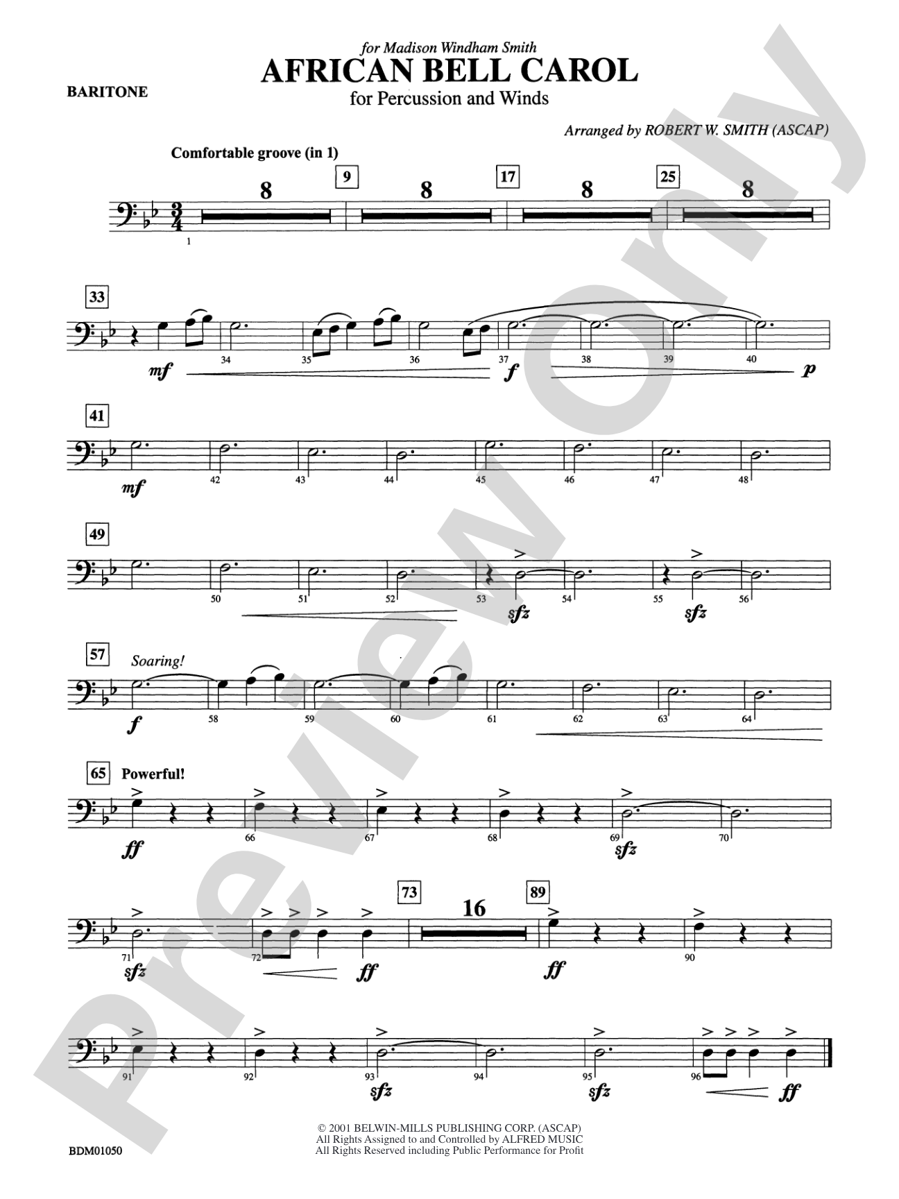 African Bell Carol (for Percussion and Winds): Baritone B.C.
