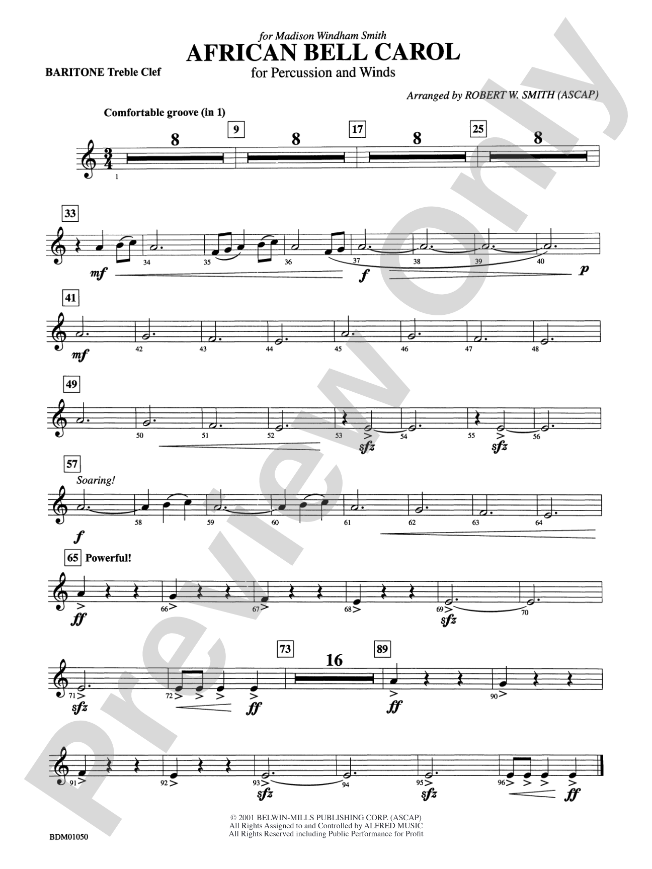 African Bell Carol (for Percussion and Winds): Baritone T.C.