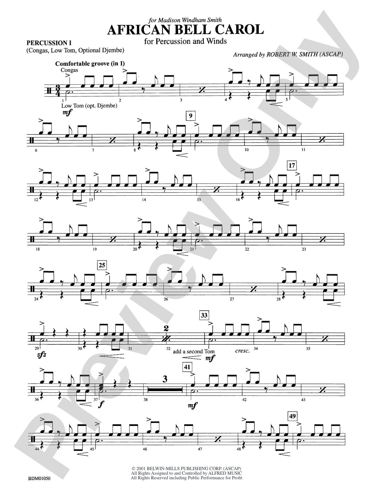 African Bell Carol (for Percussion and Winds): 1st Percussion
