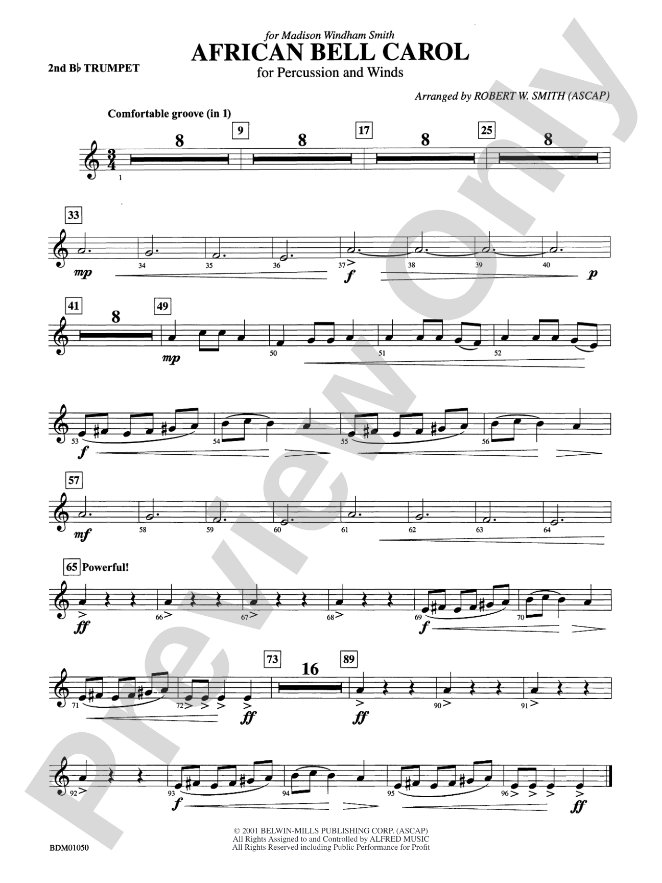 African Bell Carol (for Percussion and Winds): 2nd B-flat Trumpet