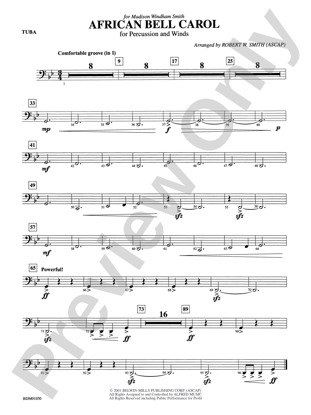 African Bell Carol (for Percussion and Winds): Tuba