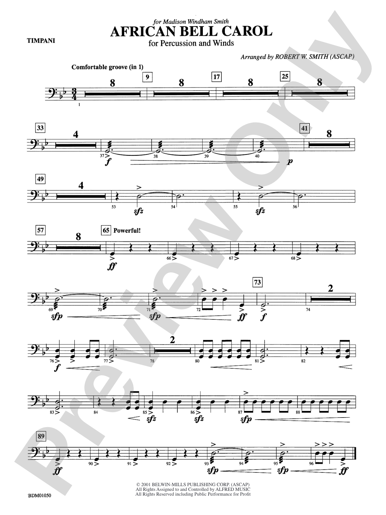 African Bell Carol (for Percussion and Winds): Timpani