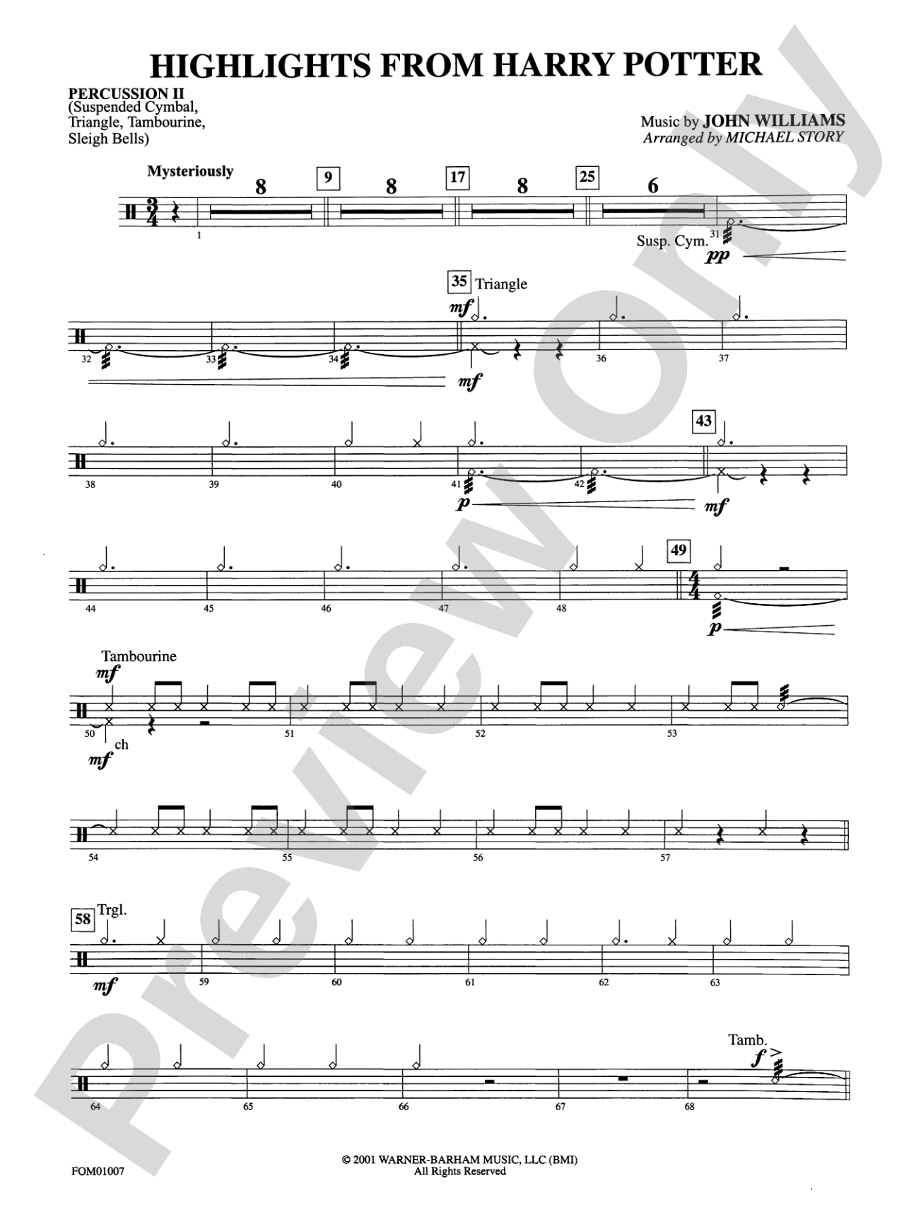 Harry Potter, Highlights from: 2nd Percussion