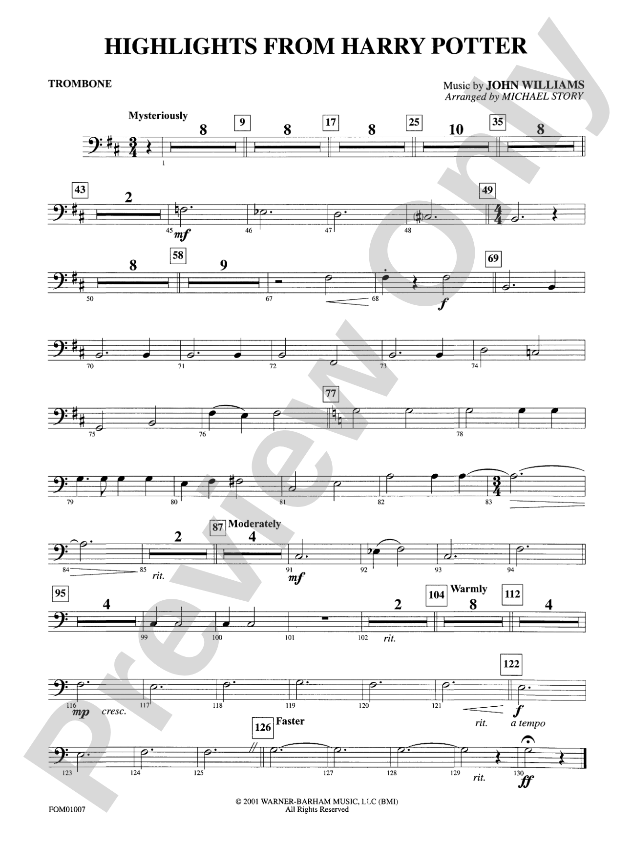 Harry Potter, Highlights from: 1st Trombone