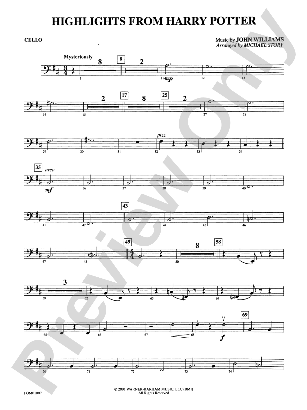 Harry Potter, Highlights from: Cello