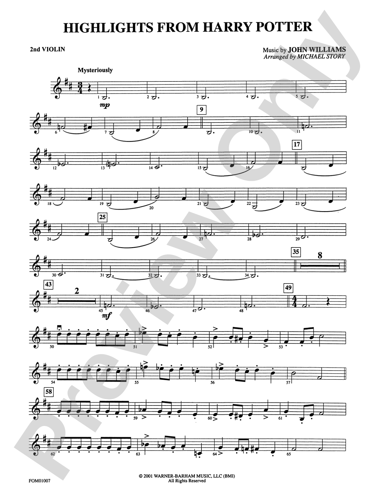Harry Potter, Highlights from: 2nd Violin