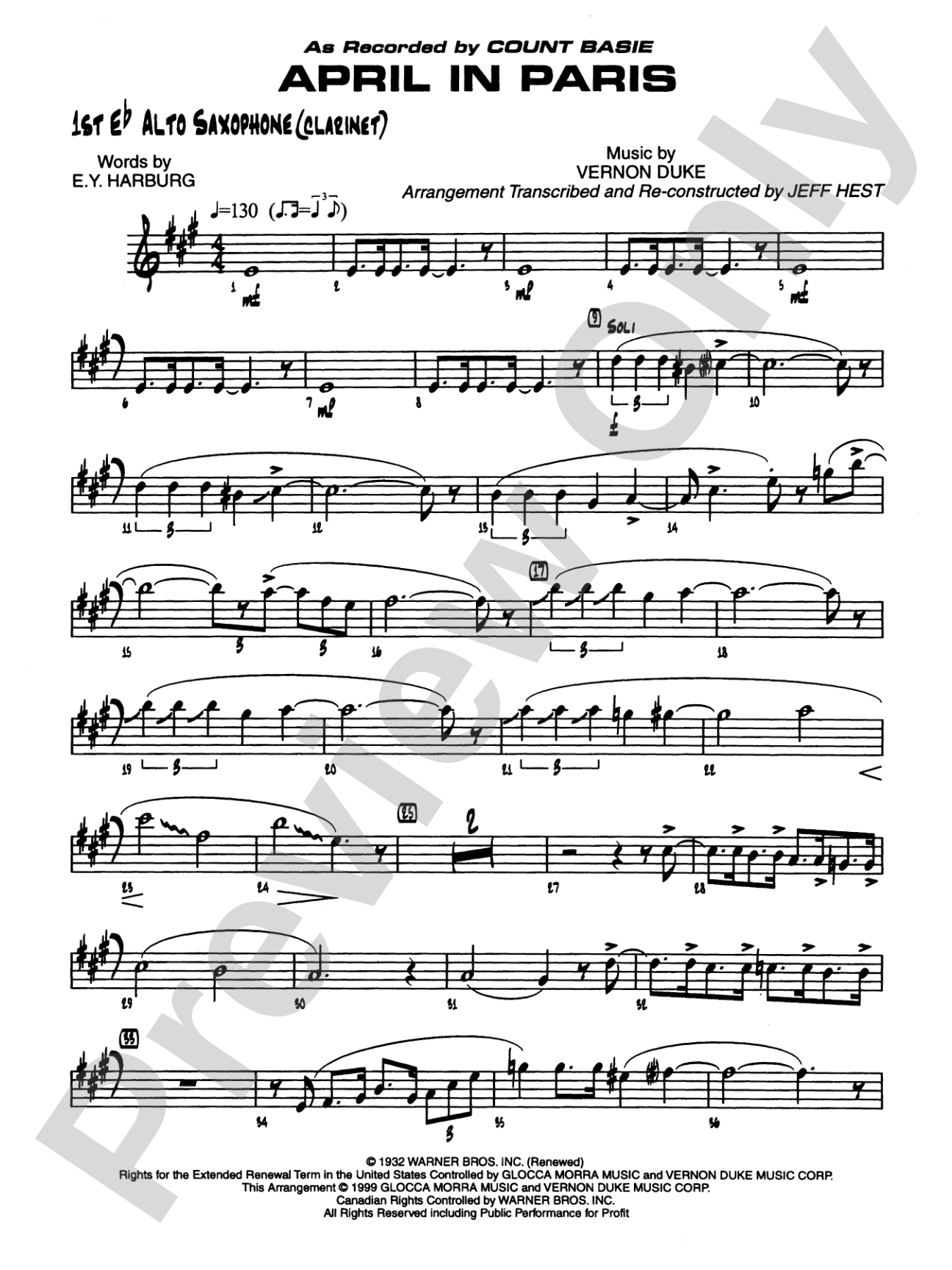 April in Paris: E-flat Alto Saxophone