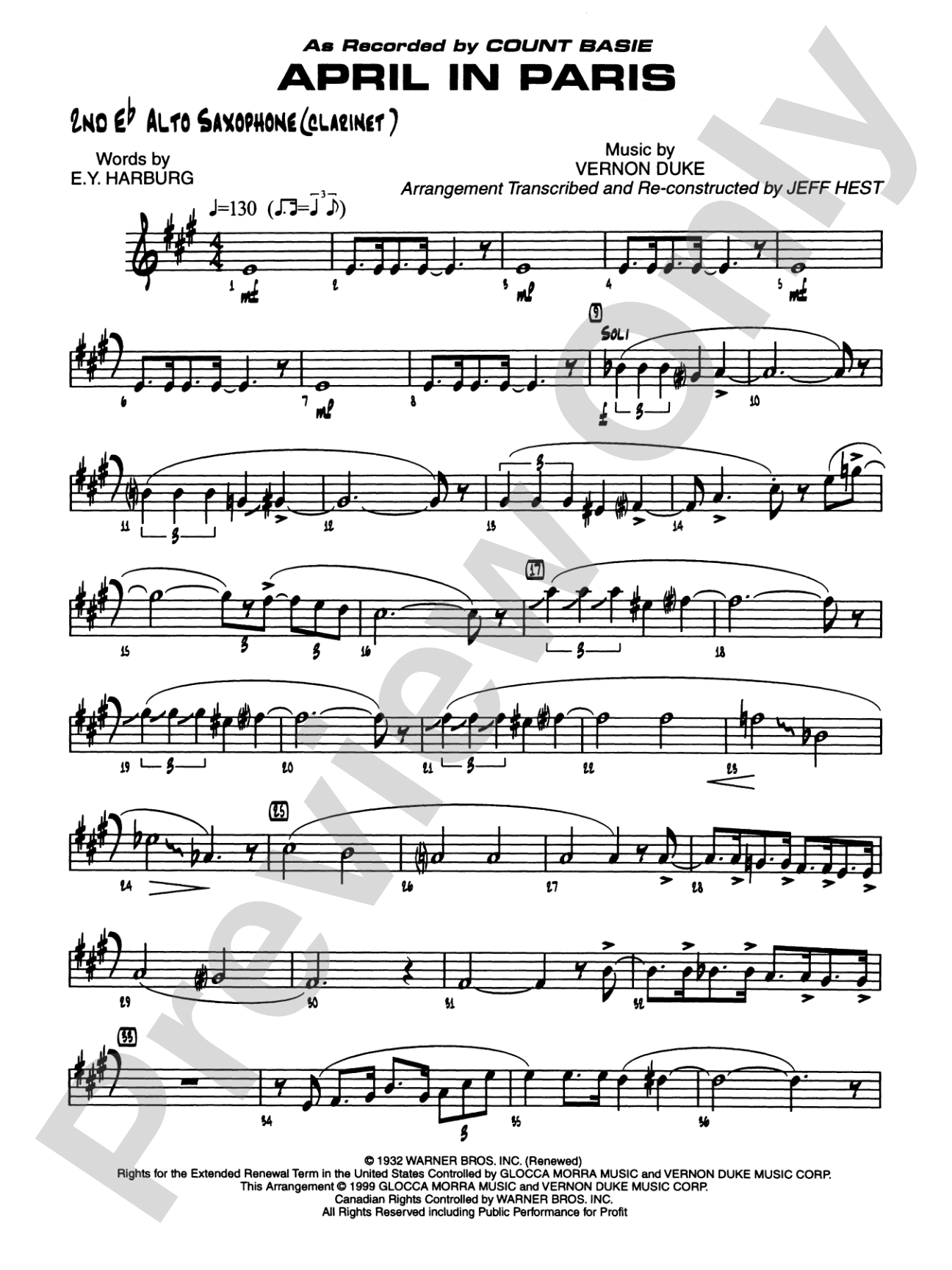 April in Paris: 2nd E-flat Alto Saxophone