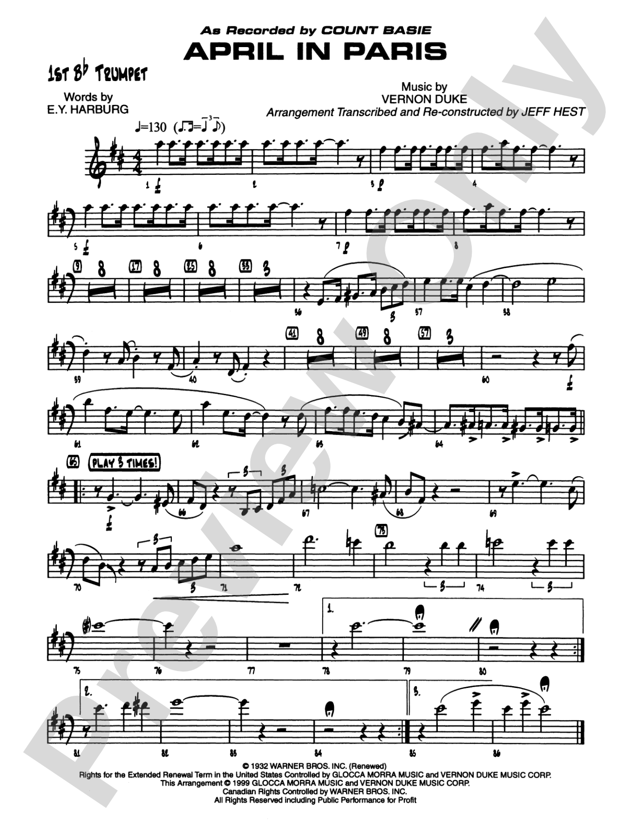 April in Paris: 1st B-flat Trumpet