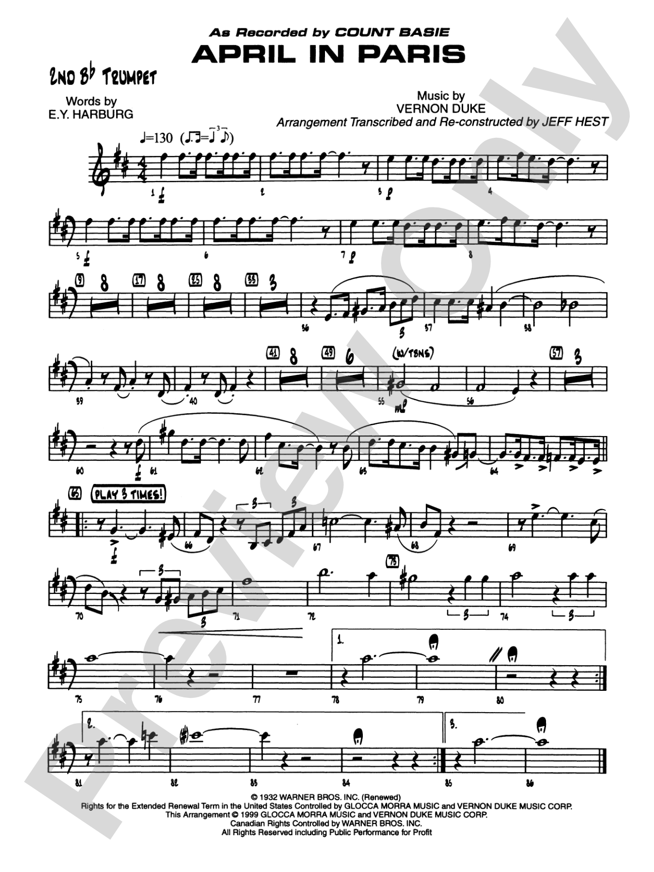 April in Paris: 2nd B-flat Trumpet