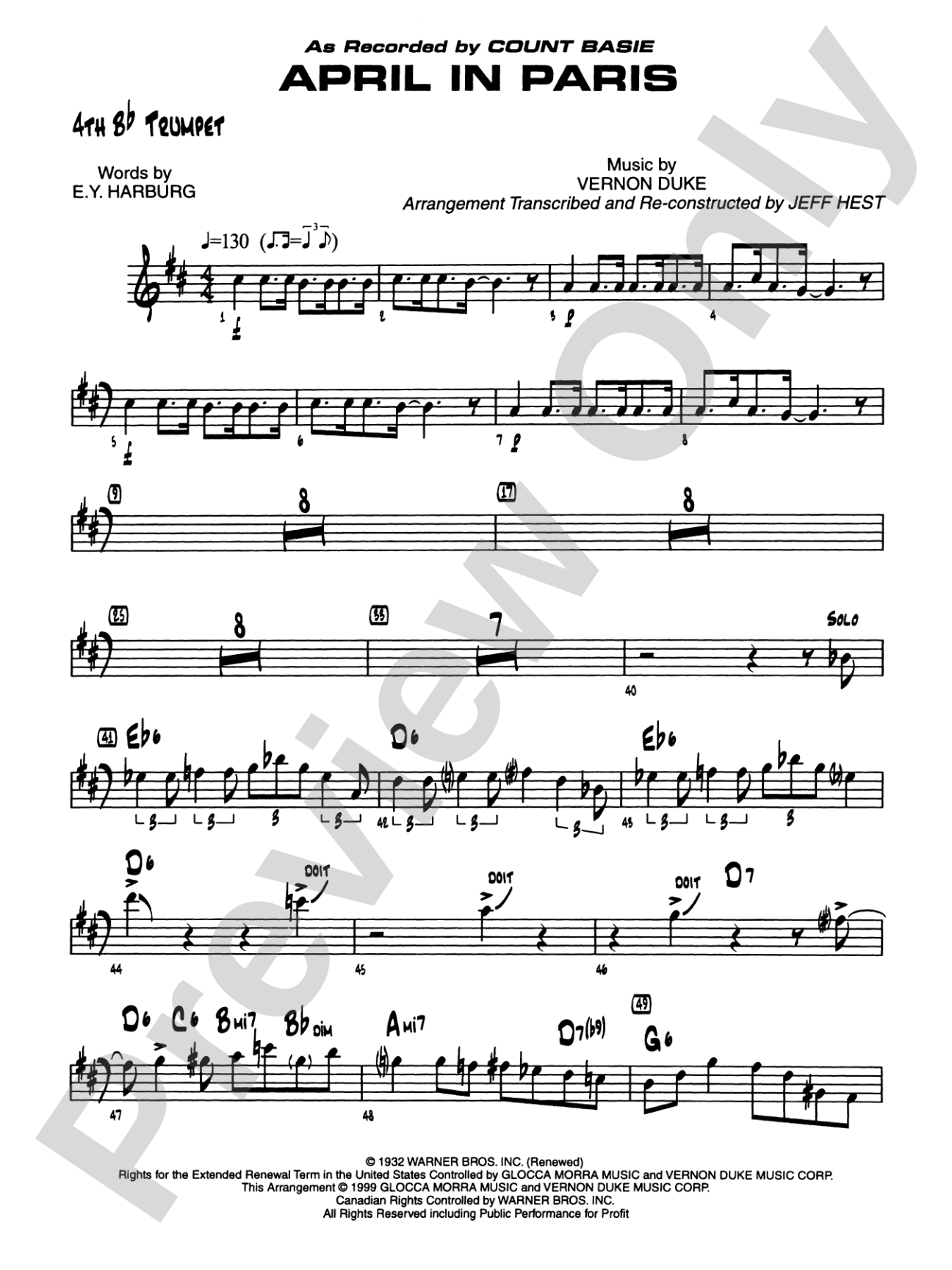 April in Paris: 4th B-flat Trumpet