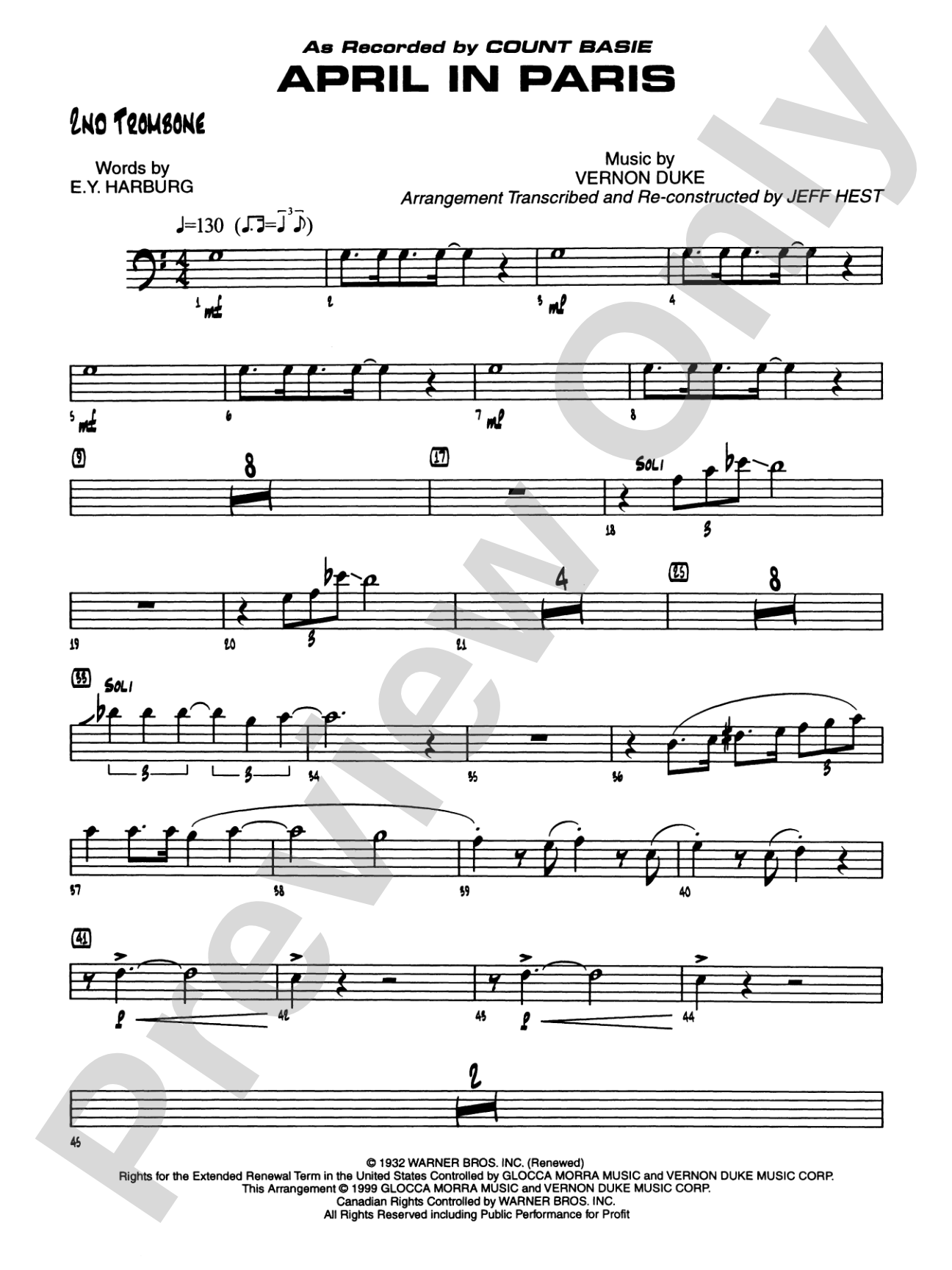 April in Paris: 2nd Trombone