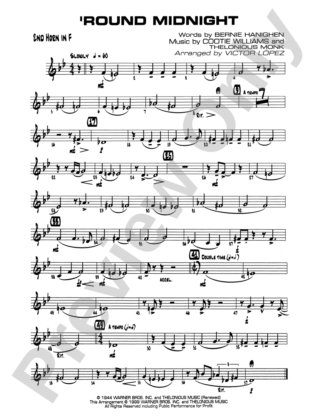 'Round Midnight: 2nd F Horn