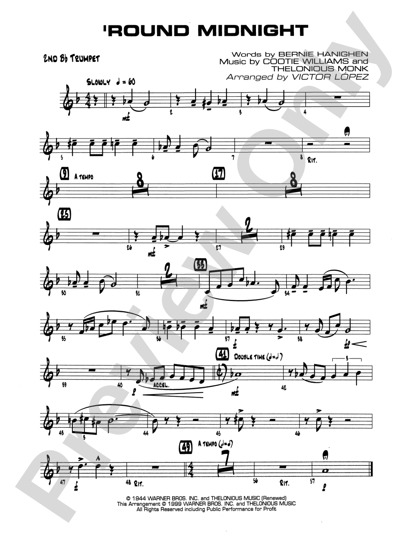 'Round Midnight: 2nd B-flat Trumpet