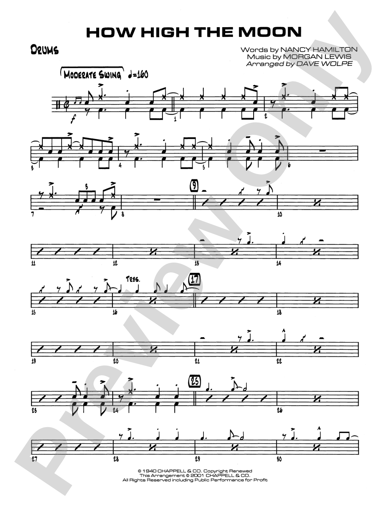 How High the Moon: Drums