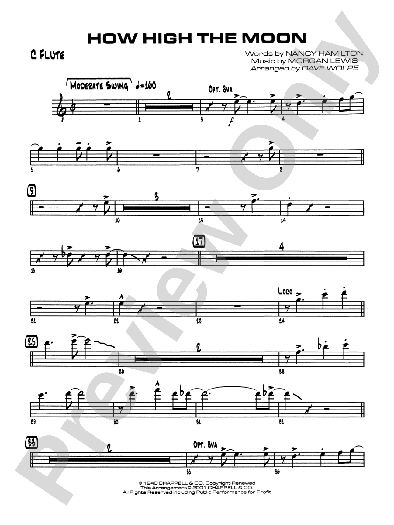 How High the Moon: Flute