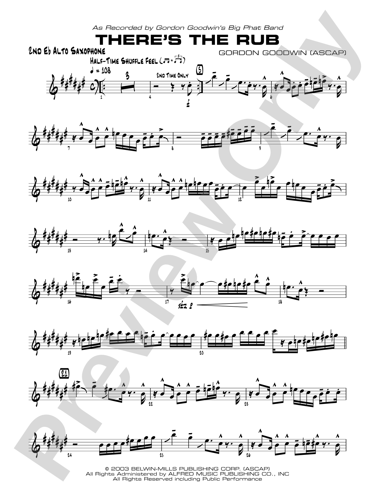 There's the Rub: 2nd E-flat Alto Saxophone