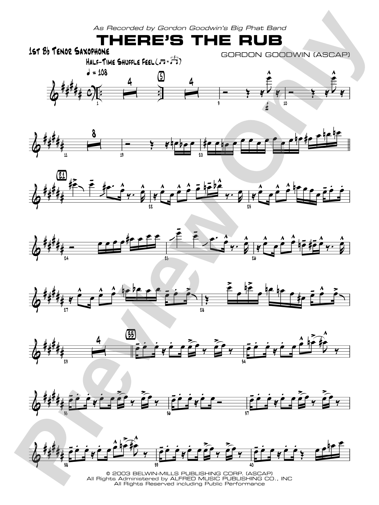 There's the Rub: B-flat Tenor Saxophone
