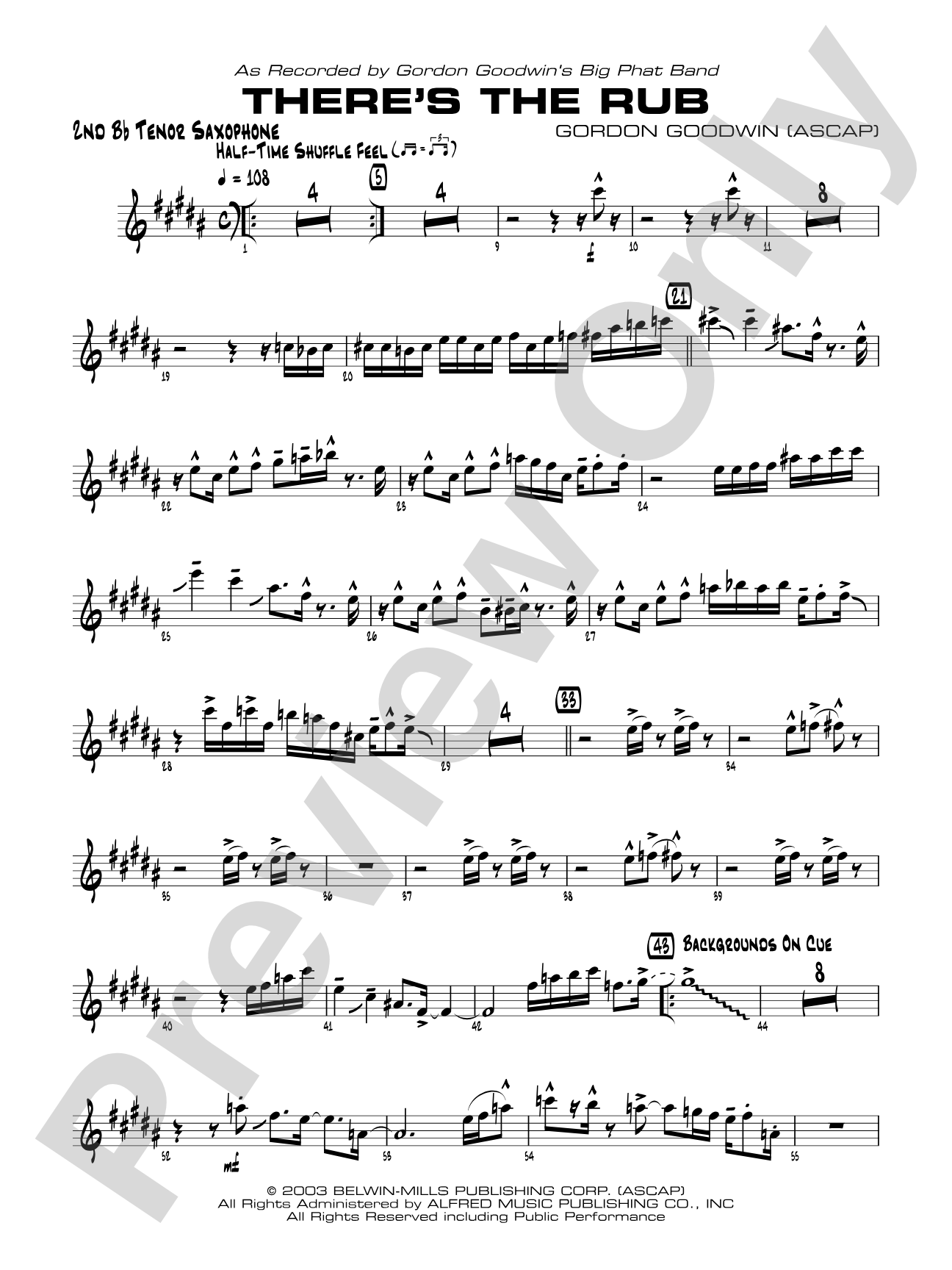 There's the Rub: 2nd B-flat Tenor Saxophone