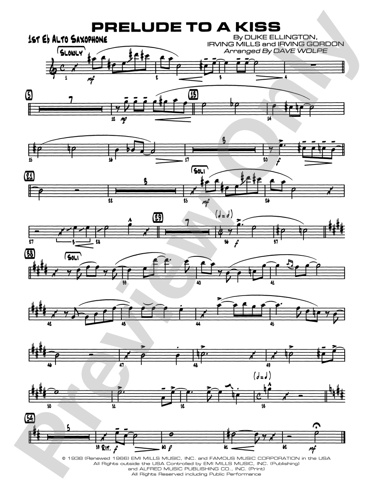 Prelude to a Kiss: E-flat Alto Saxophone