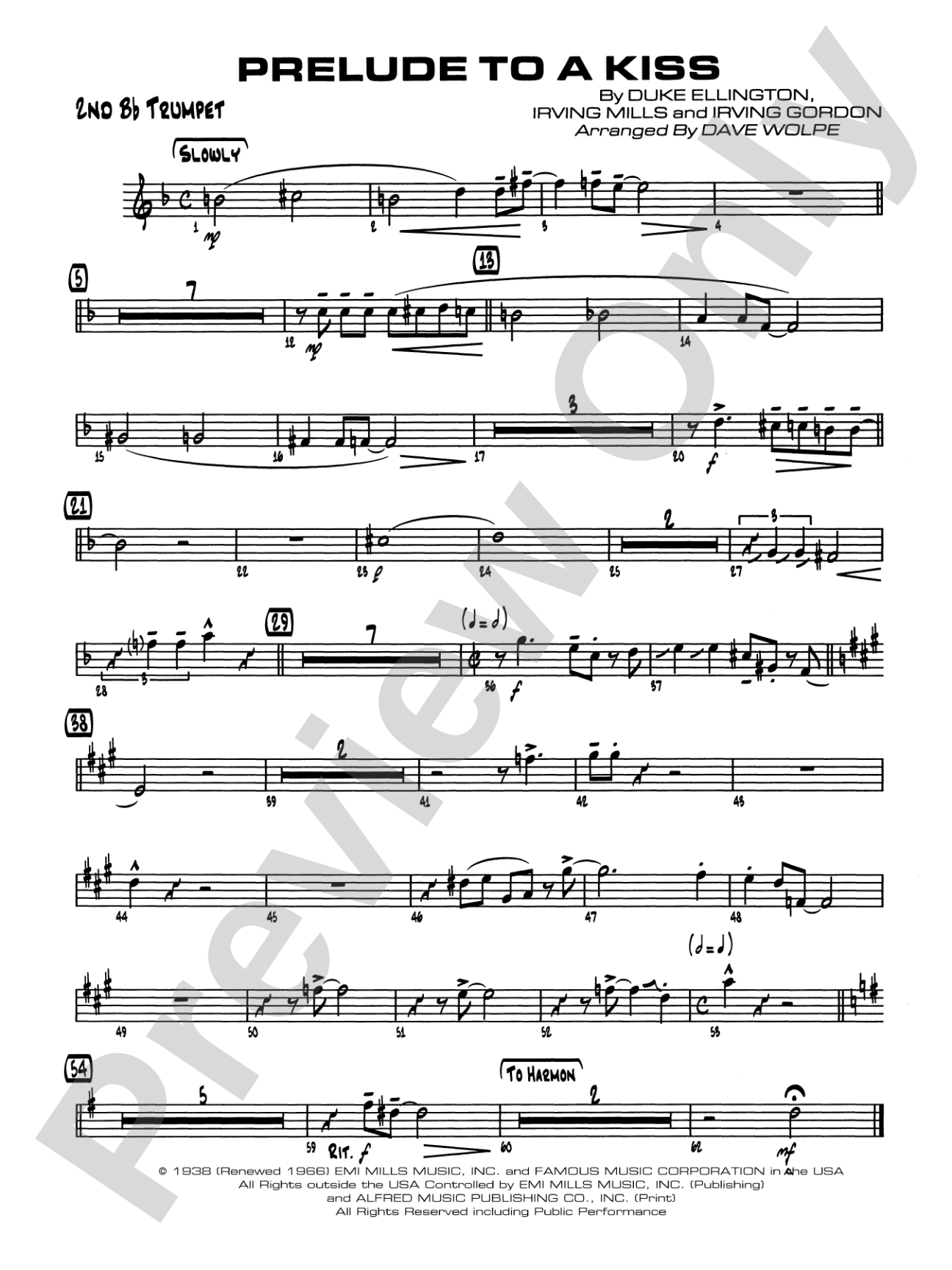 Prelude to a Kiss: 2nd B-flat Trumpet