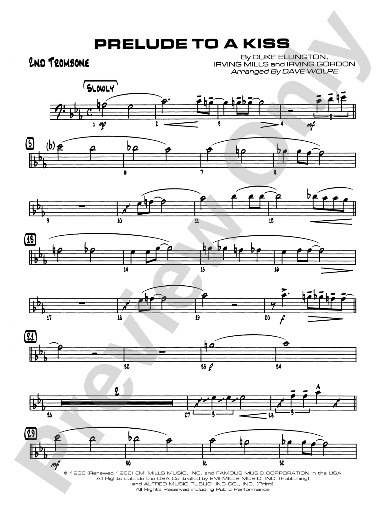 Prelude to a Kiss: 2nd Trombone